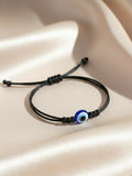 NVR Black Evil Eye Adjustable Bracelet for Men & Women | Grocsy