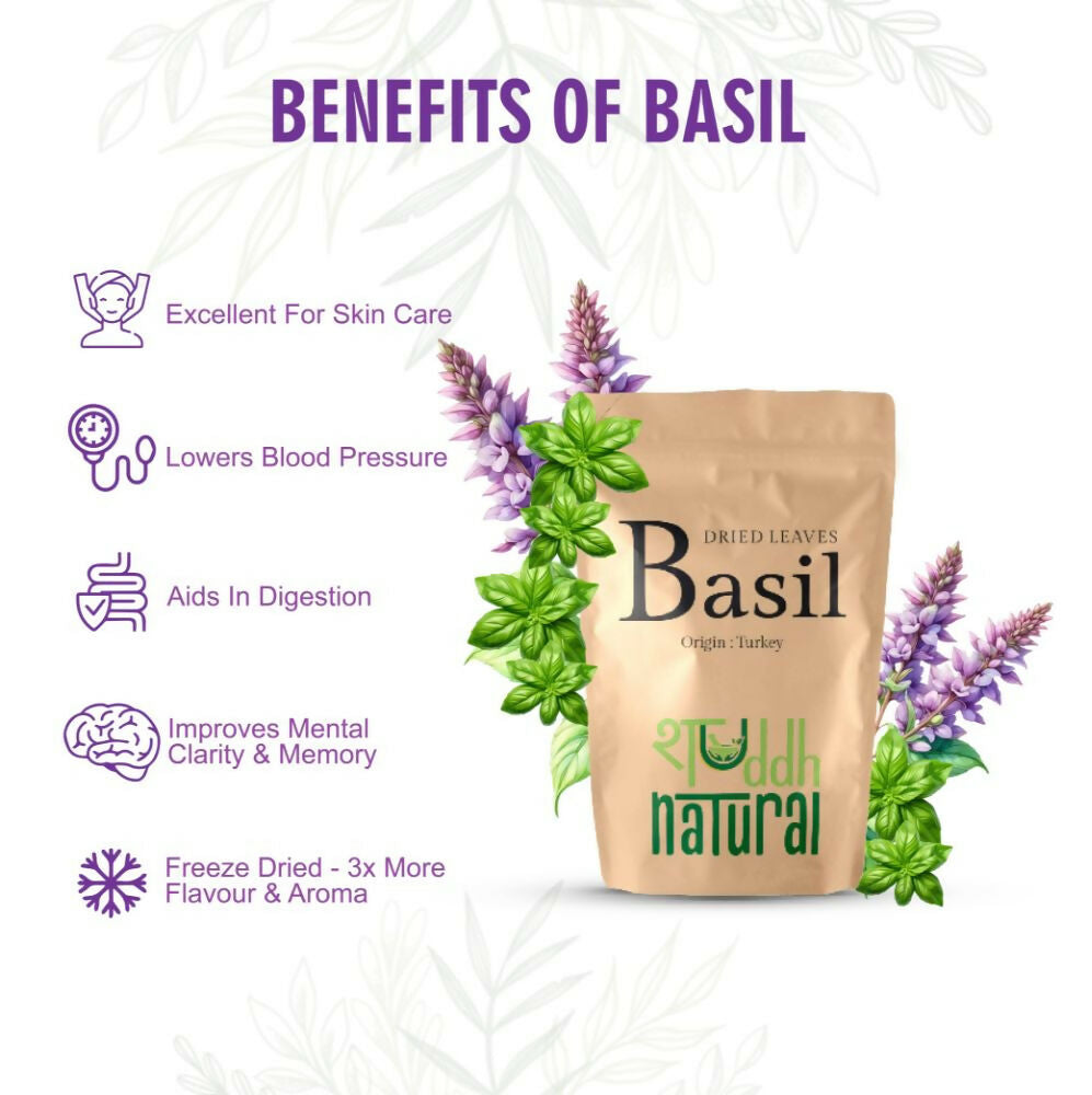 Shuddh Natural Premium Freeze Dried Culinary Turkish Basil - Swadesiicart