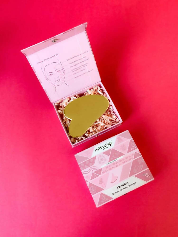 Natural Vibes Kwansha Face Massager with Free Gold Beauty Elixir Oil | Grocsy