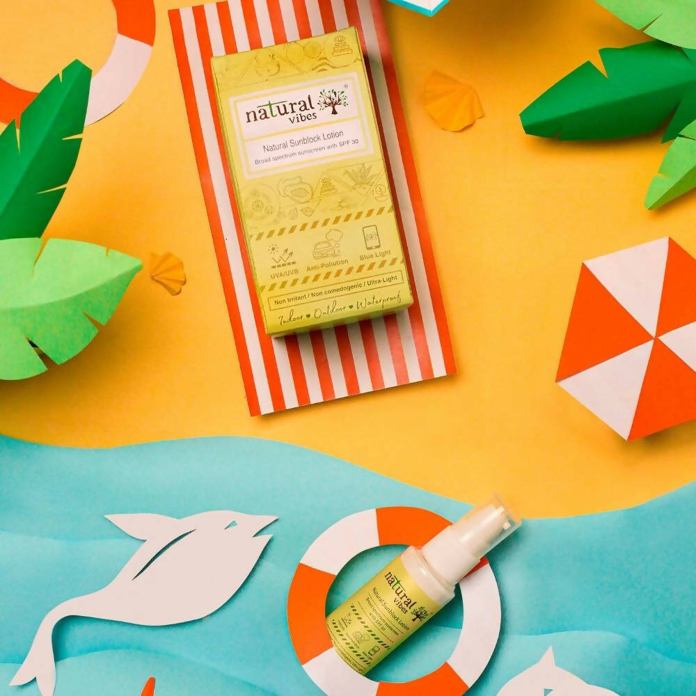 Natural Vibes Sunscreen Lotion with SPF 30 | Grocsy