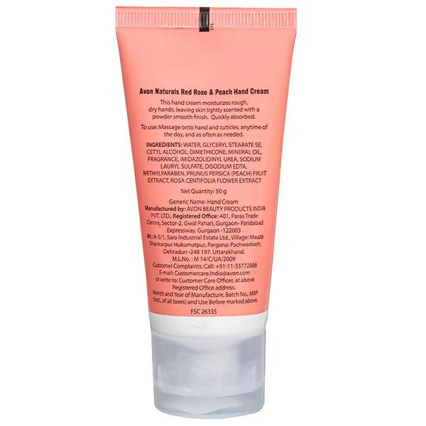 Avon Naturals Sultry Red Rose & Peach Hand Cream | Grocsy