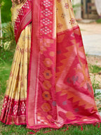 Shree Shyam Fashion Cream Soft Silk Saree | Grocsy