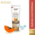 WOW Skin Science Papaya and Hyaluronic Acid Hydrating Face Scrub for Gently Exfoliates, Unclogs Pores | Grocsy