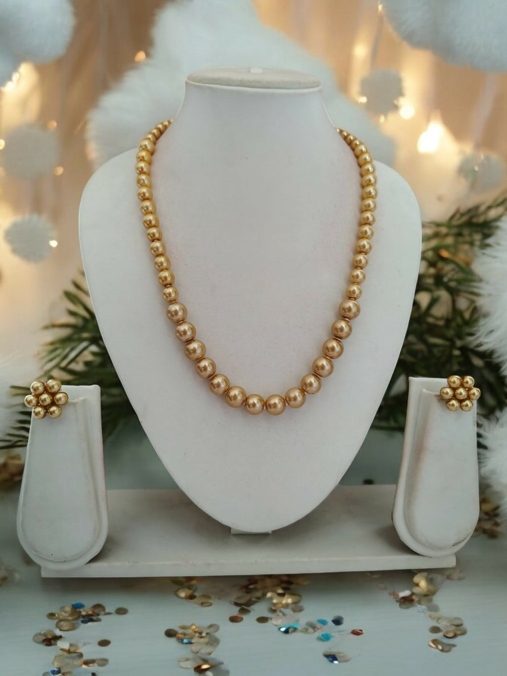 Inhanns Spectrum Everyday Pearl Sets - Single Strand - Beige | Grocsy