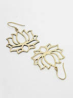 NVR Women Lotus Shaped Gold-Polished Earrings | Grocsy