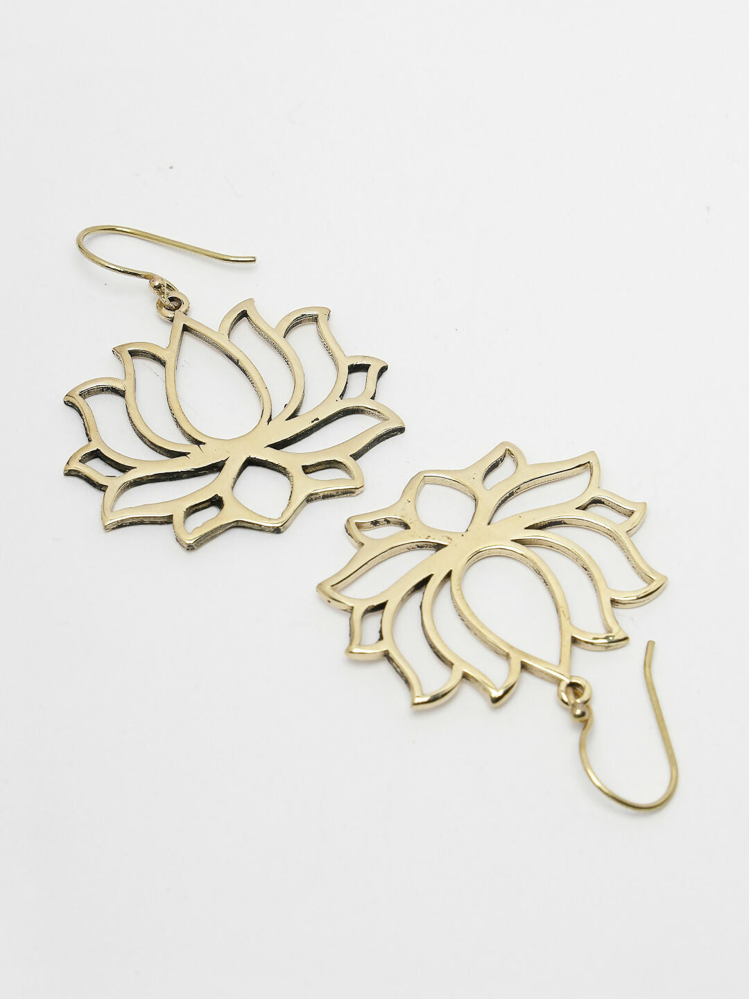 NVR Women Lotus Shaped Gold-Polished Earrings | Grocsy