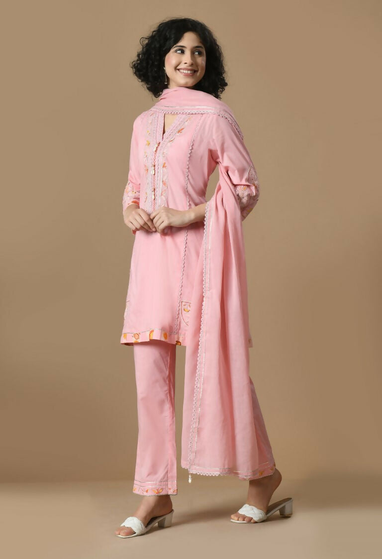 Joban Fashion Pink Cotton Kurta Set | Grocsy