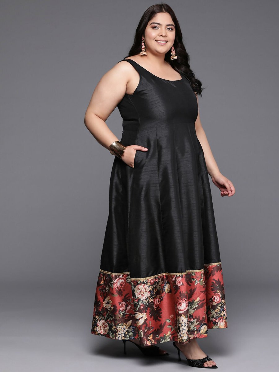 Ahalyaa Women's Traditional wear Ethnic Dress - Black | Grocsy