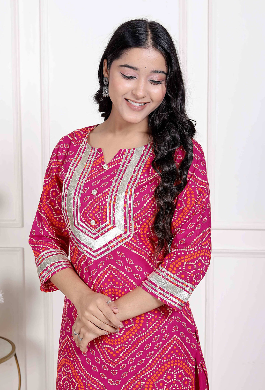 Miravan Women's Embellished Ethnic Cotton Kurta with palazzo | Grocsy