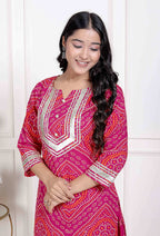Miravan Women's Embellished Ethnic Cotton Kurta with palazzo | Grocsy