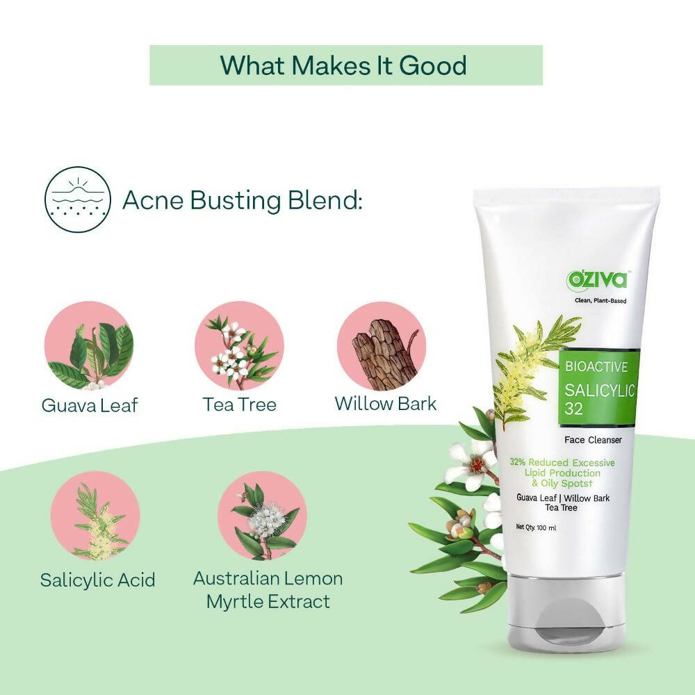 OZiva Bioactive Salicylic 32 Face Cleanser | Grocsy