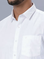 Ramraj Cotton Mens Full Sleeve Formal Poly cotton White Shirt | Grocsy