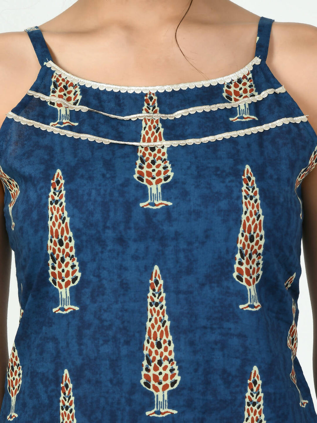 Myshka Women's Blue Straight Printed Kurta | Grocsy