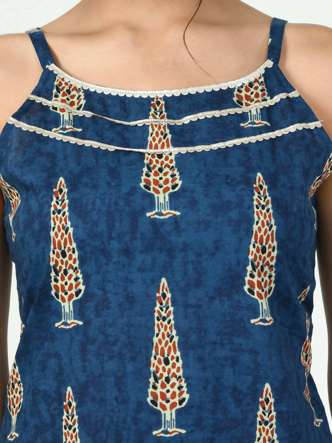 Myshka Women's Blue Straight Printed Kurta | Grocsy