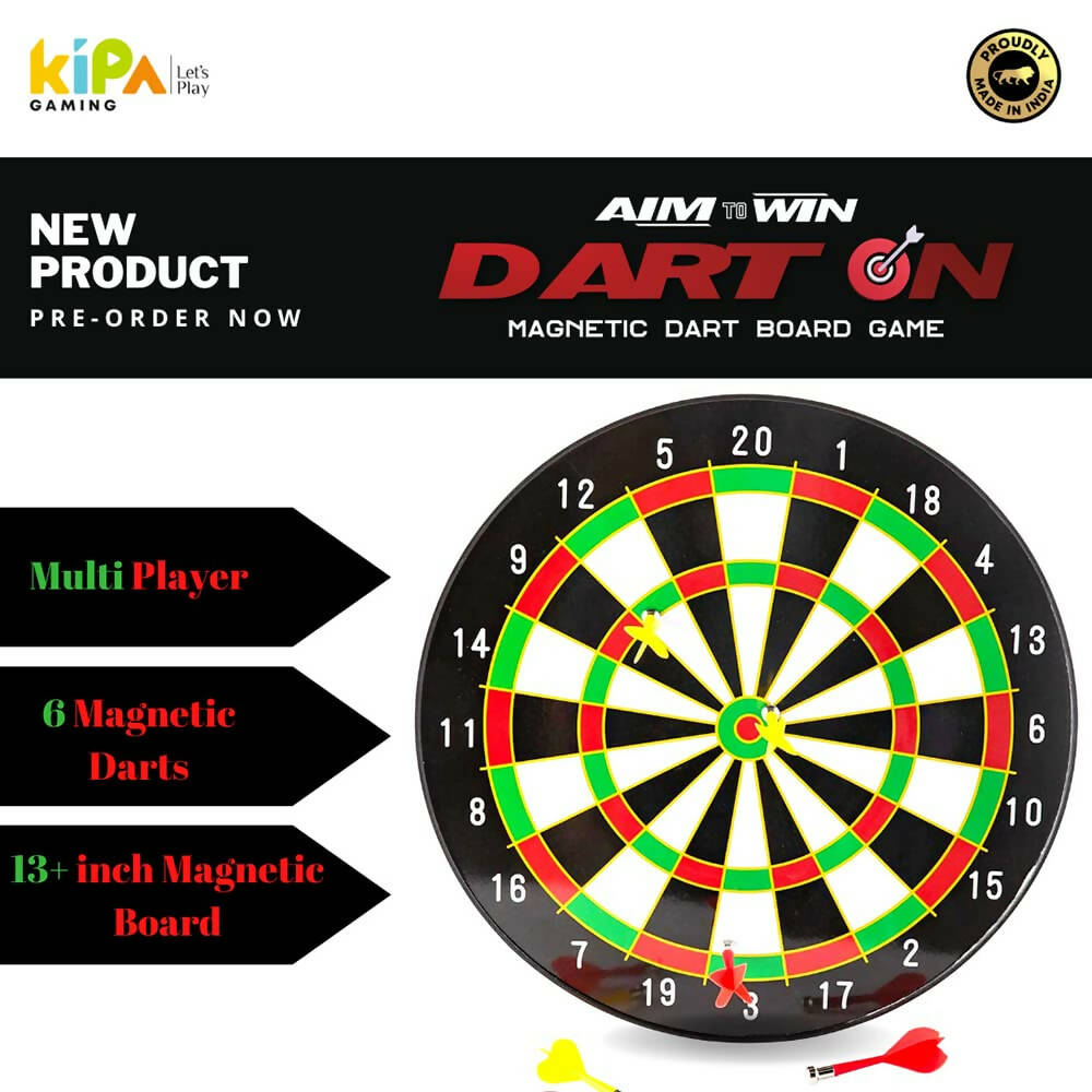 Kipa Gaming Dart On: Magnetic Dart Board Game- Bullseye Dart Board with 6 pcs Safe Darts for Indoor and Outdoor Game | Grocsy