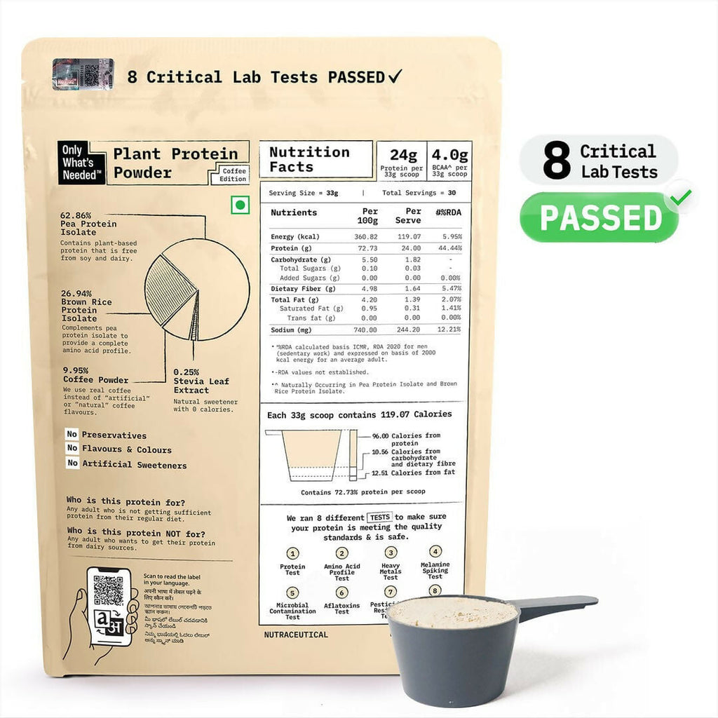 Only What's Needed 24g Plant Protein Powder - Coffee | Grocsy