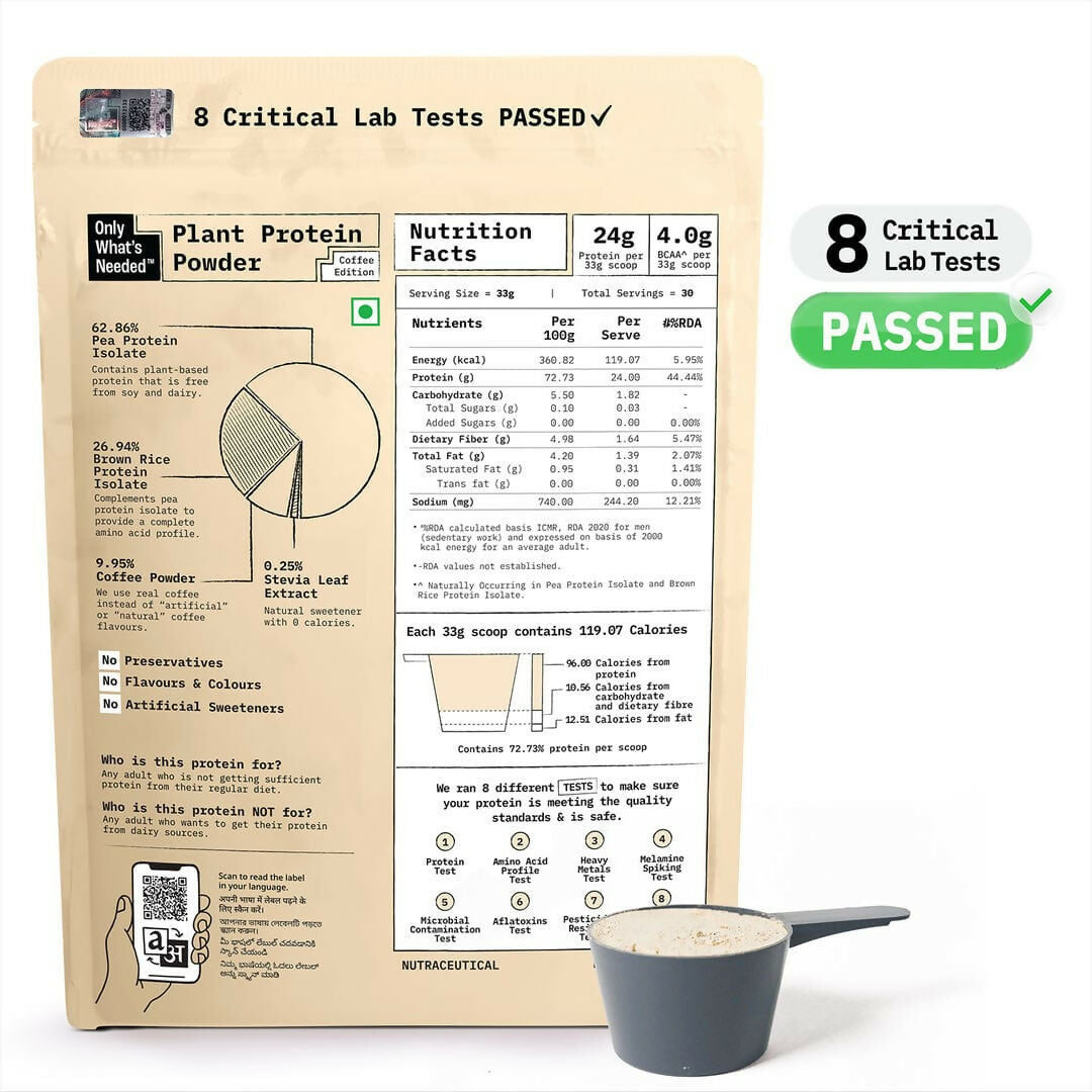Only What's Needed 24g Plant Protein Powder - Coffee | Grocsy