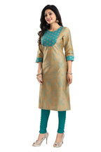 Snehal Creations Beige Cotton Silk Tunic for Women | Grocsy