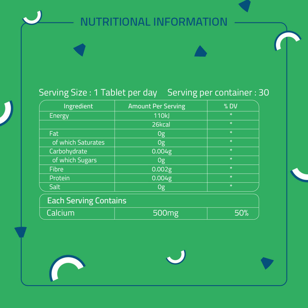 Laurik Advance Calcium Tablets For Strengthens Bones With Vegetables, Leafy Vegetables For Women And Men | Grocsy
