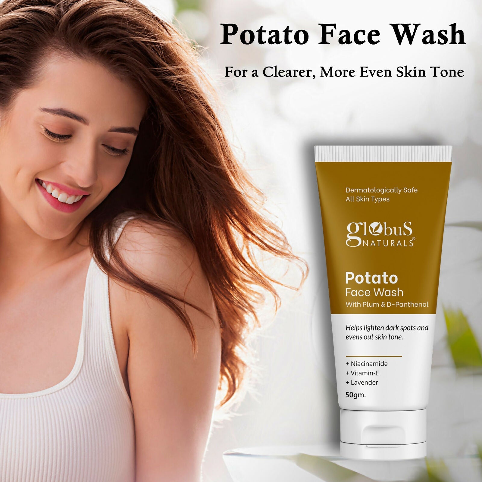 Globus Naturals Potato Face Wash with Plum & D-Panthenol | Grocsy