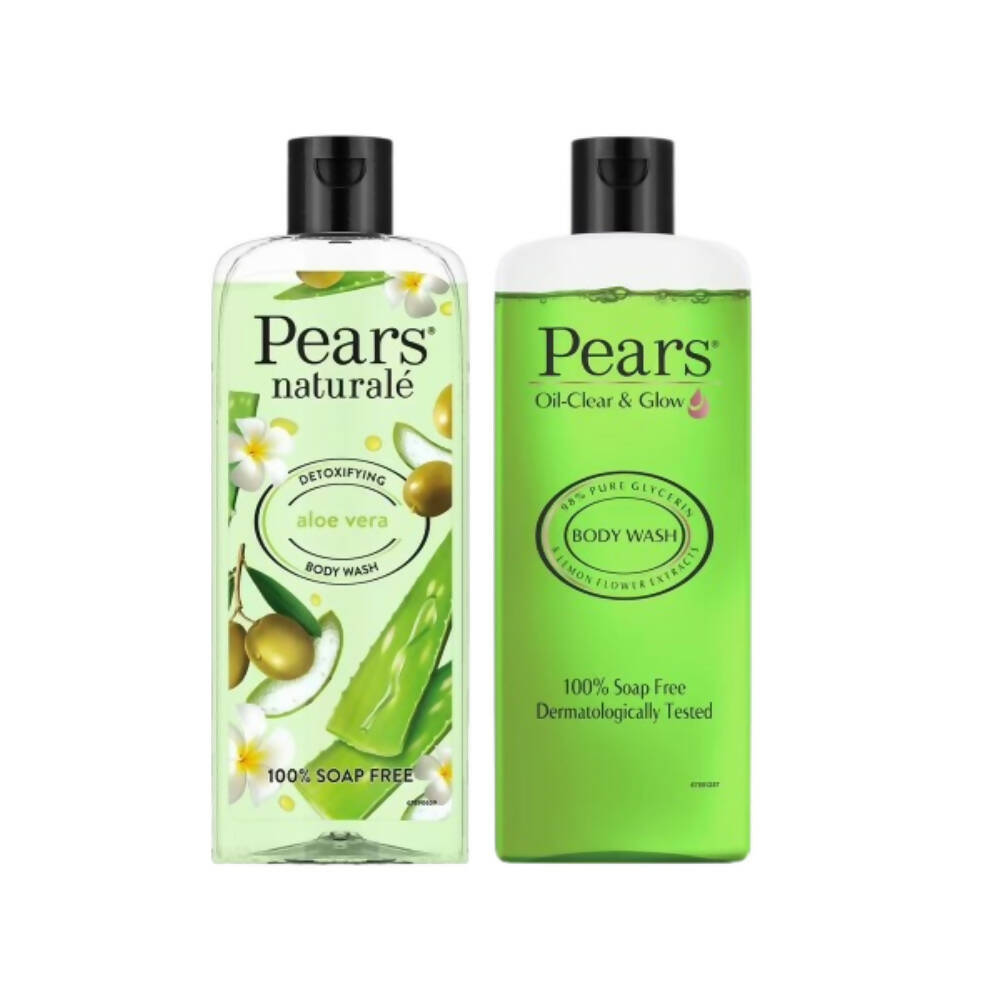 Pears Oil Clear & Glow And Naturale Detoxifying Aloevera Body Wash Combo | Grocsy