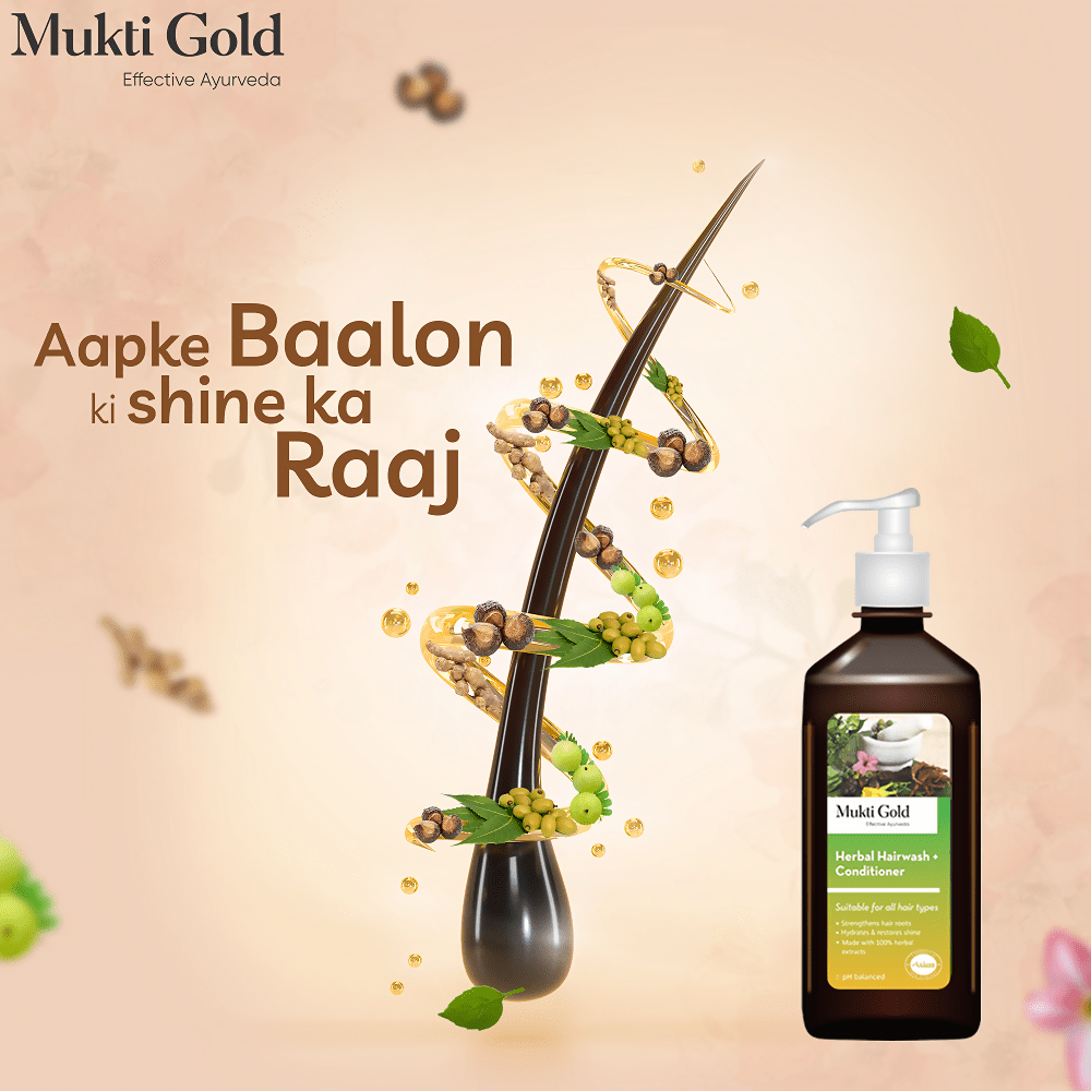 Axiom Mukti Gold Herbal Hair Wash + Conditioner | Grocsy