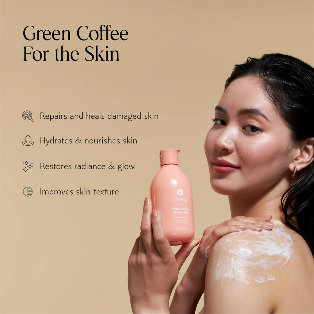 Oteria Premium Exfoliating Green Coffee Body Wash For Shower Gel & Energizing Shower Experience | Grocsy
