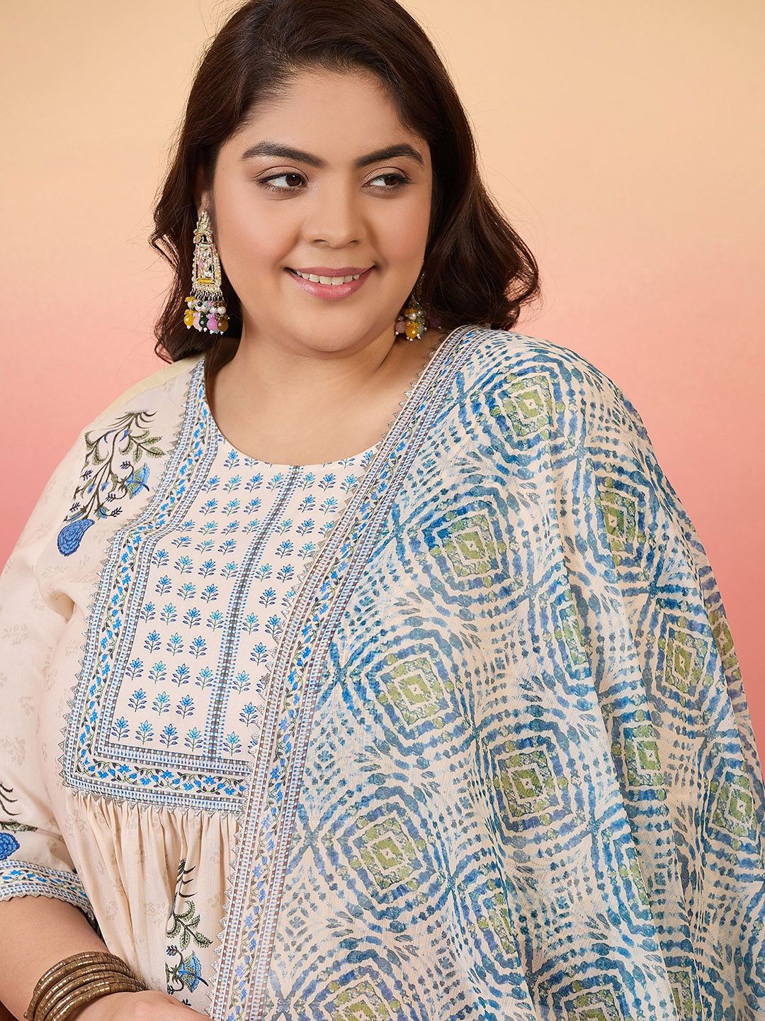 Sztori Women Floral Yoke Design Regular Kurta with Trousers & With Dupatta | Grocsy