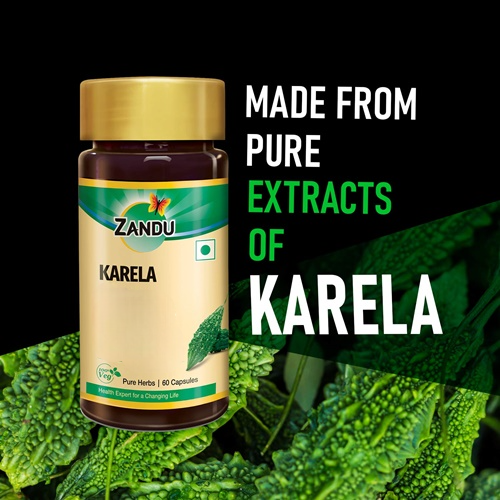 Zandu Karela Pure Herbs Capsules | Grocsy