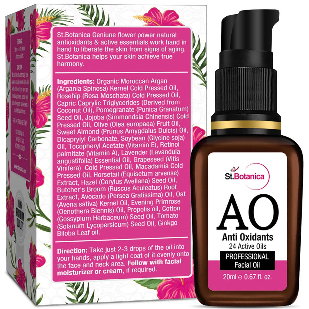 St.Botanica AO Anti Oxidant 24 Active Oils Professional Facial Oil | Grocsy
