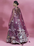 House of Panchhi Burgundy Net Sequinse Work Lehenga & Blouse with Dupatta | Grocsy