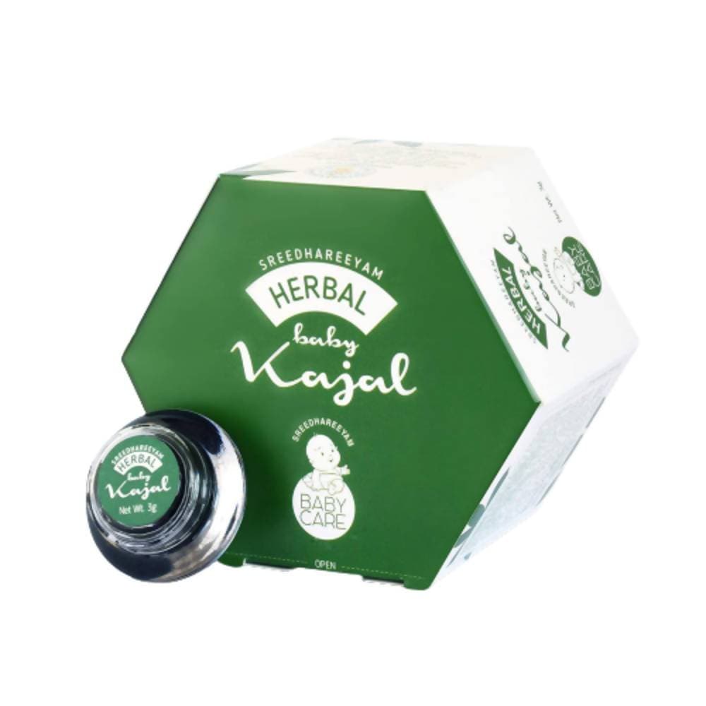 Sreedhareeyam Ayurveda Herbal Baby Kajal, for Babies and Adults with Gooseberry, Sahadevi, Yashtimadhu and Castor Oil | Grocsy