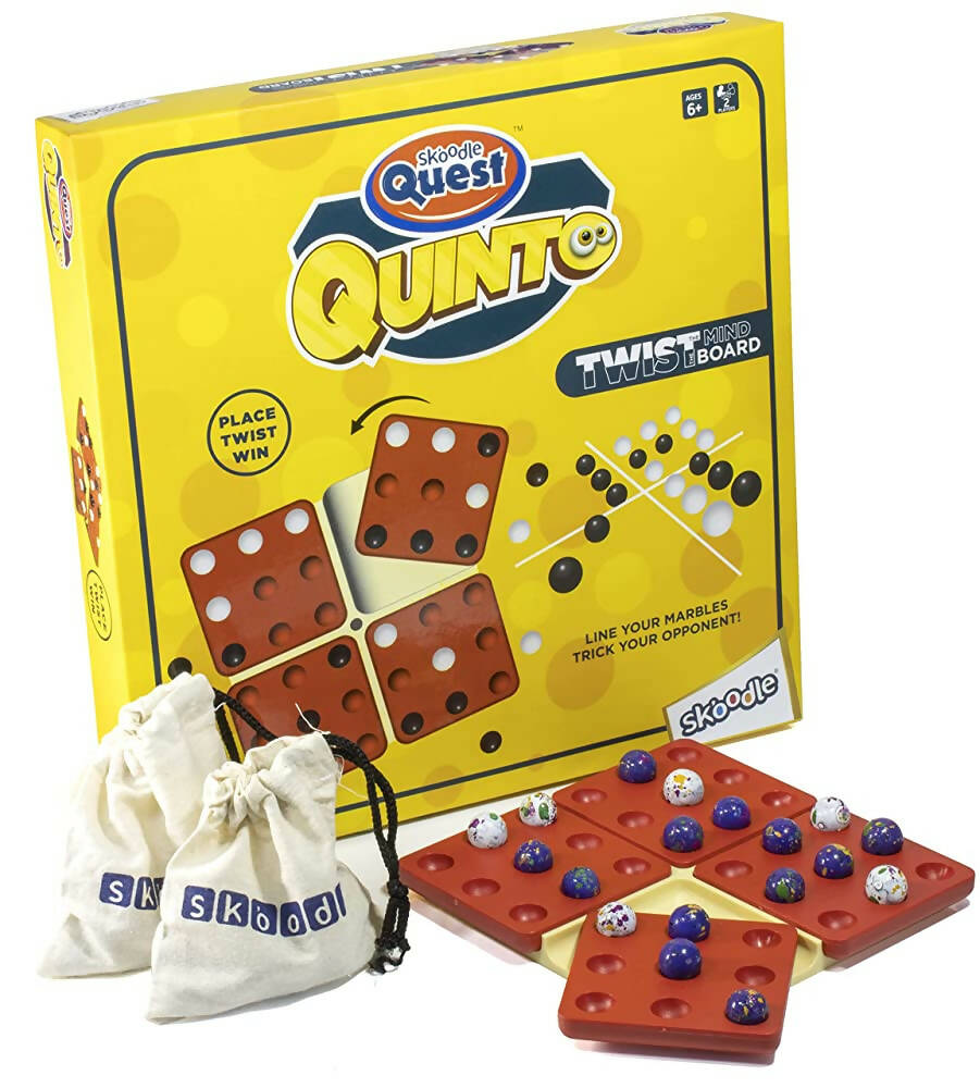Skoodle Quest Quinto, Brain Puzzle and Strategy Board Game for Children and Adults | Grocsy