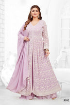 Joban Fashion Georgette Lylac Color Kurta Set | Grocsy