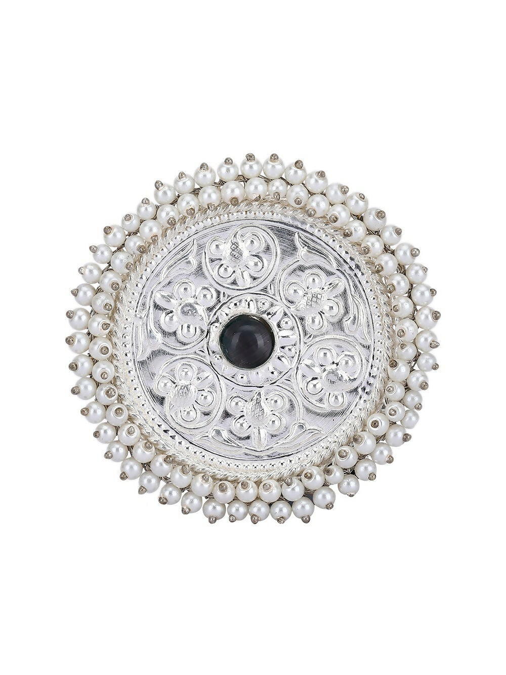 Joban Fashion Women Round Shape Silver Tone Ring | Grocsy