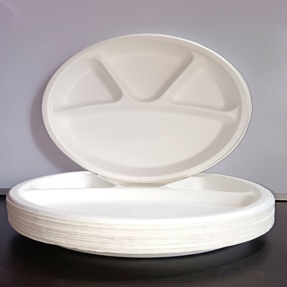 Disposable 4 compartment Plates | Grocsy