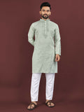 Anaita Green Embroidered Silk Straight Kurta | Grocsy