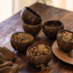 Thenga Natural Round Coconut Shell Bowl | Grocsy