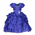 Asmaani Baby Girl's Blue Colour Satin A-Line Maxi Full Length Dress (AS-DRESS-22119) | Grocsy