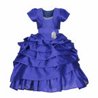 Asmaani Baby Girl's Blue Colour Satin A-Line Maxi Full Length Dress (AS-DRESS-22119) | Grocsy