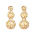 Nuyug 22K Gold Plated Stone Studded Contemporary Shaped Drop Earrings | Grocsy