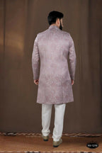 Joban Fashion Men's Pink Woven Jacquard Kurta with Pyjama | Grocsy