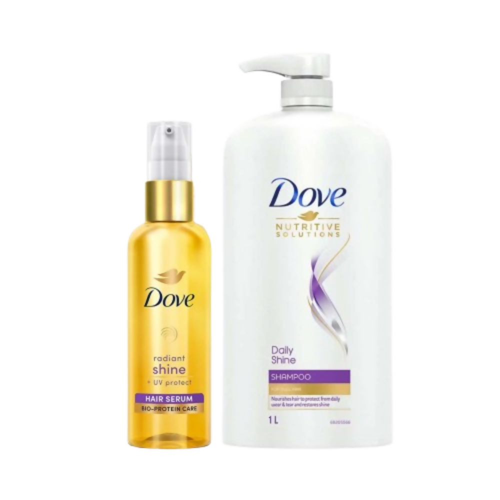 Dove Daily Shine Shampoo + Shine Serum With UV Protection | Grocsy
