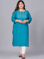 Sztori Women Printed Flared Sleeves Thread Work Kurta | Grocsy