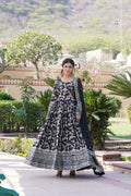 Joban Fashion Black Viscose Jacquard Sequence Embroidery Work Kurta Set | Grocsy