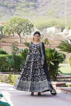 Joban Fashion Black Viscose Jacquard Sequence Embroidery Work Kurta Set | Grocsy
