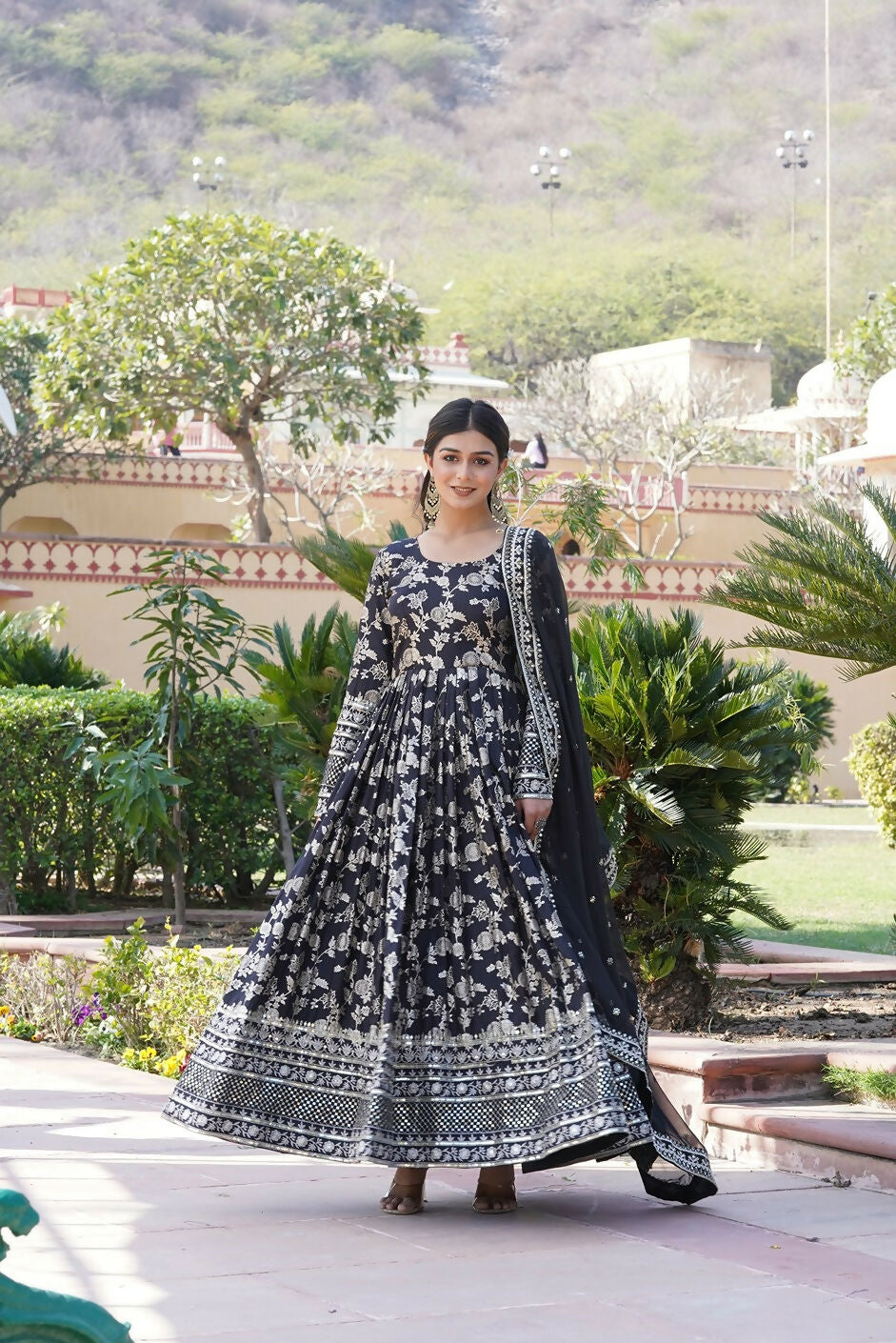 Joban Fashion Black Viscose Jacquard Sequence Embroidery Work Kurta Set | Grocsy