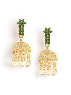 Nuyug 22K Gold Plated Pearl Belle Mini Jhumki Earrings | Grocsy