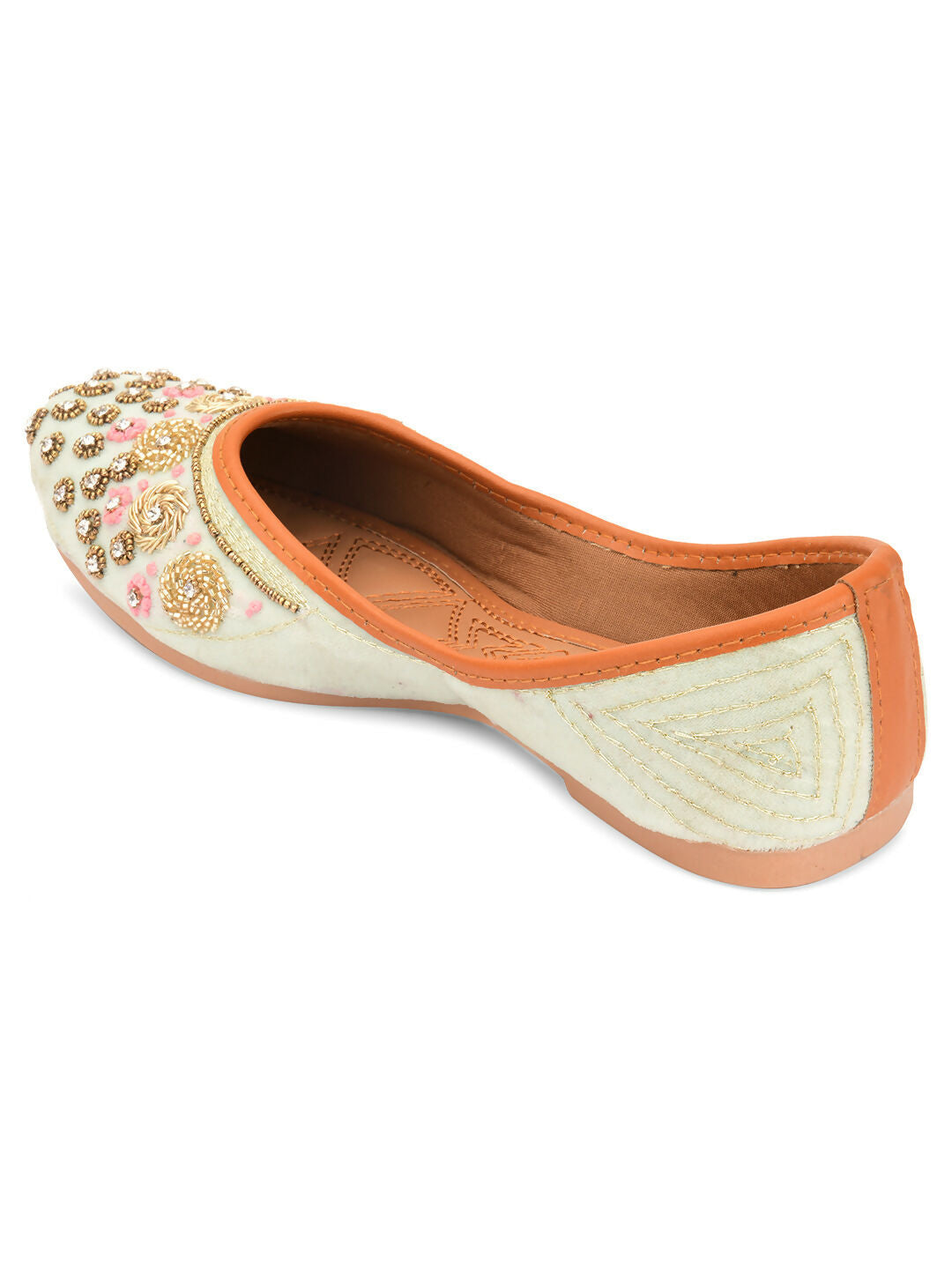 Desi Colour Women Indian Ethnic Footwear-Grey Emb | Grocsy