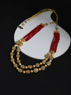 Gold-Toned Red Brass Gold-Polished Necklace - Ruby Raang | Grocsy